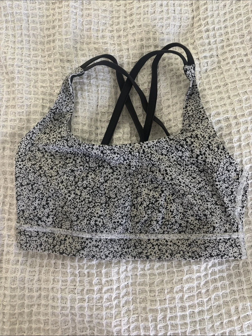 Black & White Floral Sports Bra lululemon XS